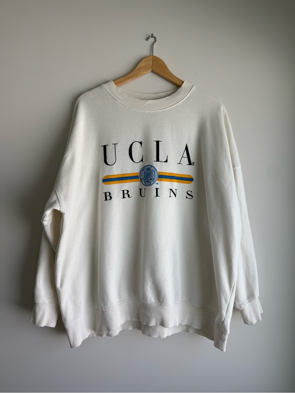 H&M UCLA Bruins Oversized Collegiate Sweatshirt Cream Size Large